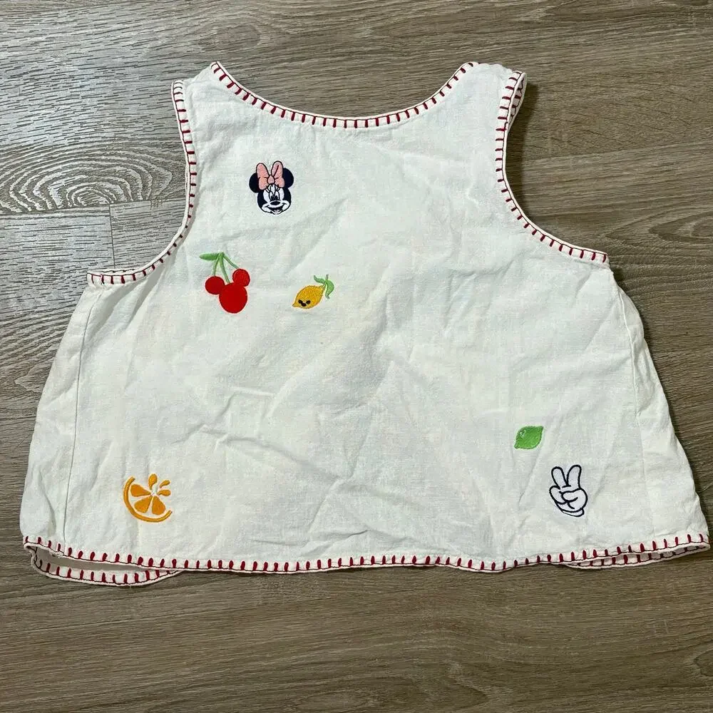 Old Navy x Disney Minnie Mouse Embroidered Fruit Whipstitch Top L 10-12​